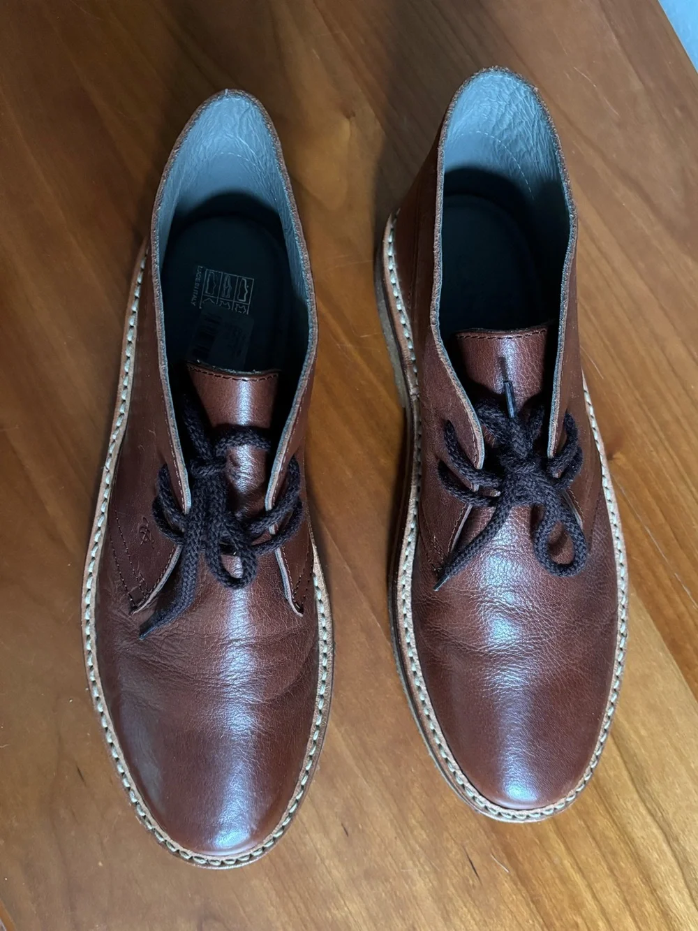 Canali Light Brown Leather Men's Chukka Boots Made in Italy Size 41